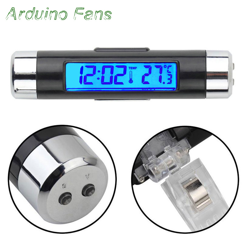 2 in 1 Car Thermometer Clock LCD Digital Clock Temperature Calendar –  Arduino Fans