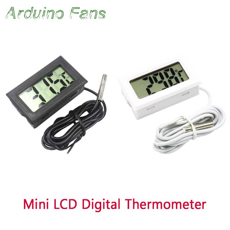 ASHATA Mini LED Digital Temperature Meter Display Probe Digital Sensor LCD Thermometer for Refrigerator, Refrigeration Machine