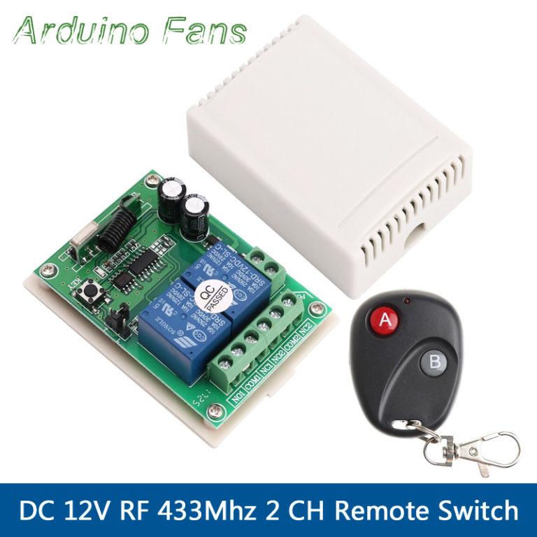 Universal DC 12V 2 CH 433Mhz RF Wireless Remote Control Switch Relay Receiver Module With Remote